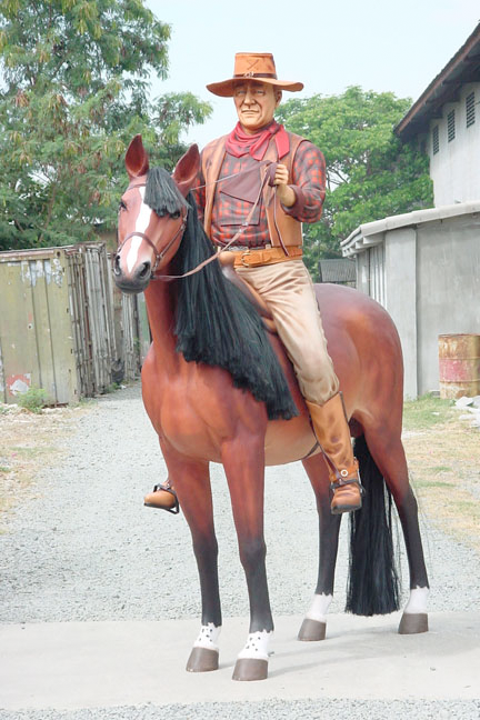 Koloniaal huiswerk maken plank Cowboy on Horse/ cowboy op een paard - Van Hout Decoratiefiguren