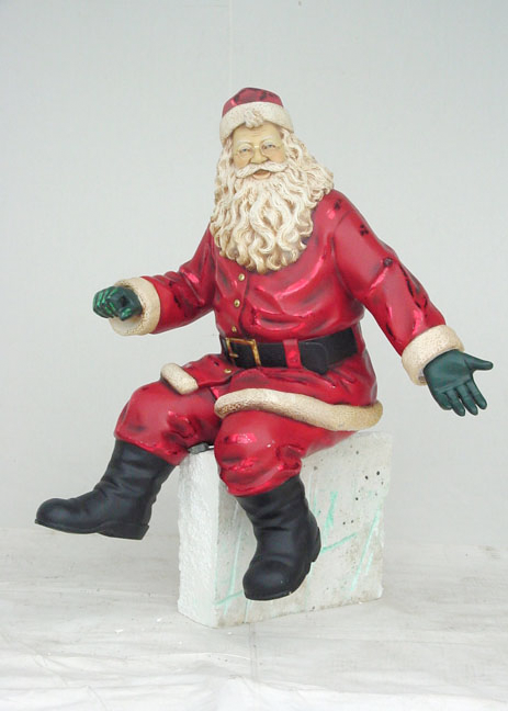 ontsmettingsmiddel ingewikkeld gekruld Santa Sitting/zittende kerstman - Van Hout Decoratiefiguren